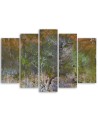 Tree on a meadow watercolour landscape - Painting for living room | FEEBY