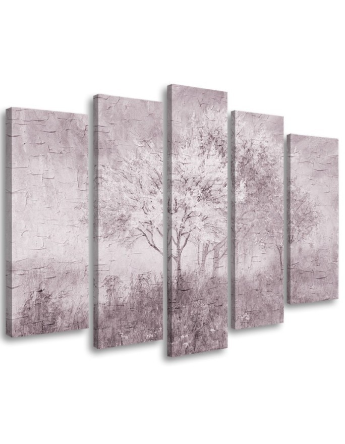 Flowering tree in the meadow old - Modern painting for bedroom | FEEBY