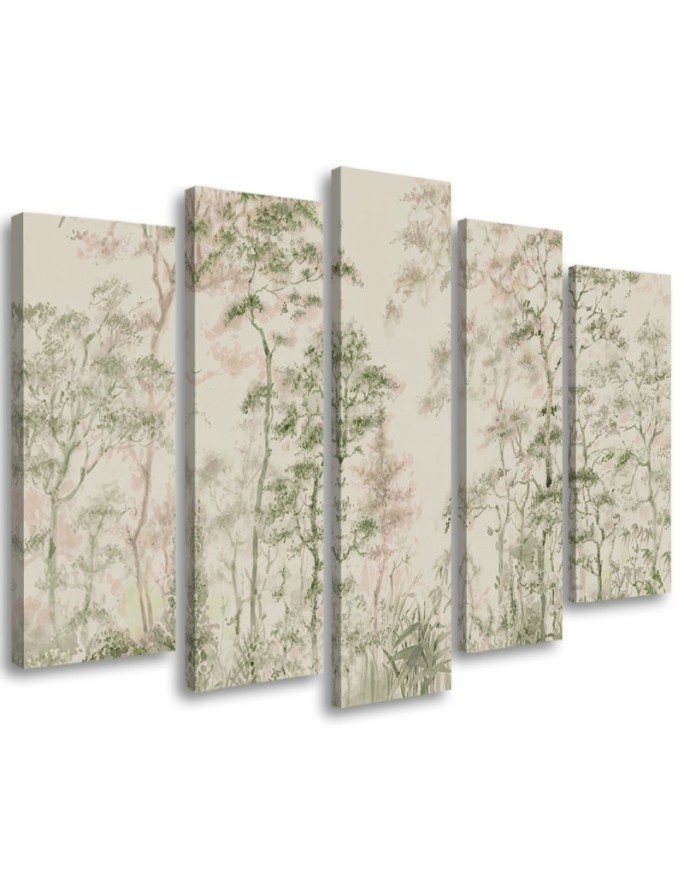 Trees landscape nature beige - Painting for bedroom modern | FEEBY