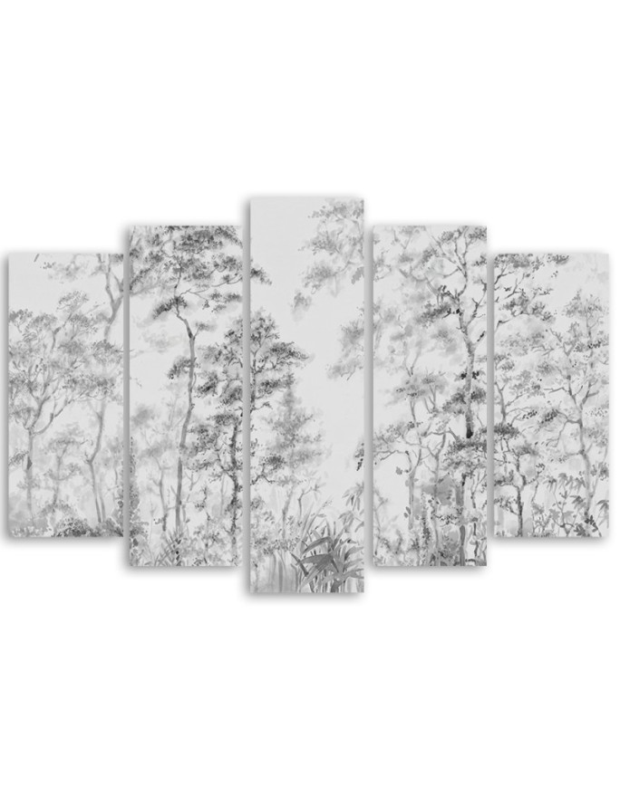 Landscape with trees - 5-piece canvas painting | FEEBY