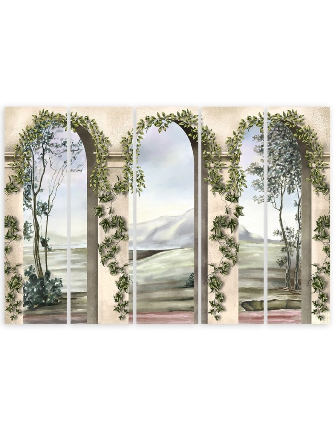 Columns and arches with ivy Multipart canvas print | FEEBY
