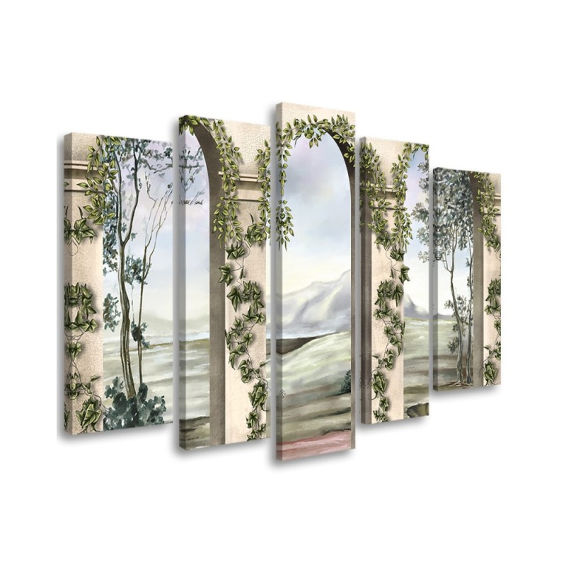Columns and arches with ivy - Modern painting for living room | FEEBY