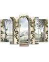 Columns and arches with ivy - Modern painting for living room | FEEBY