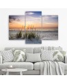 Beach at sunset - Canvas print for living room | FEEBY