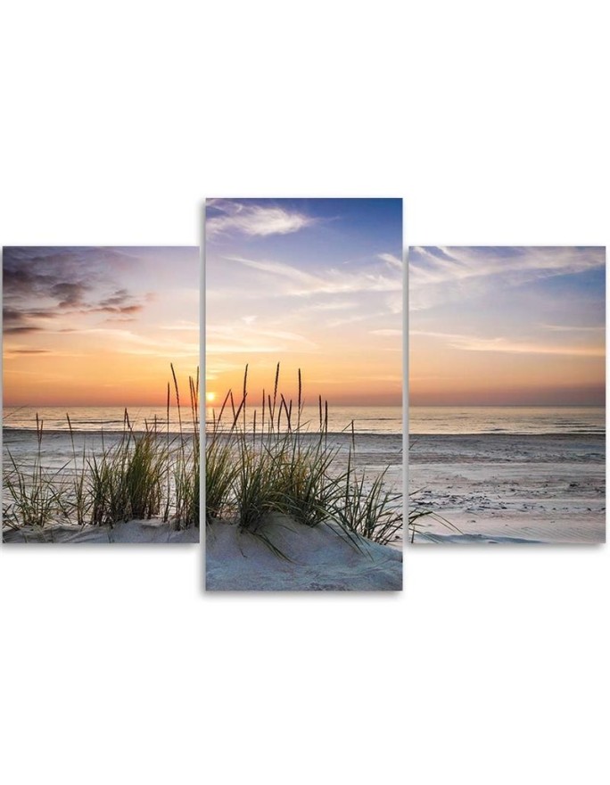 Beach at sunset - Canvas print for living room | FEEBY