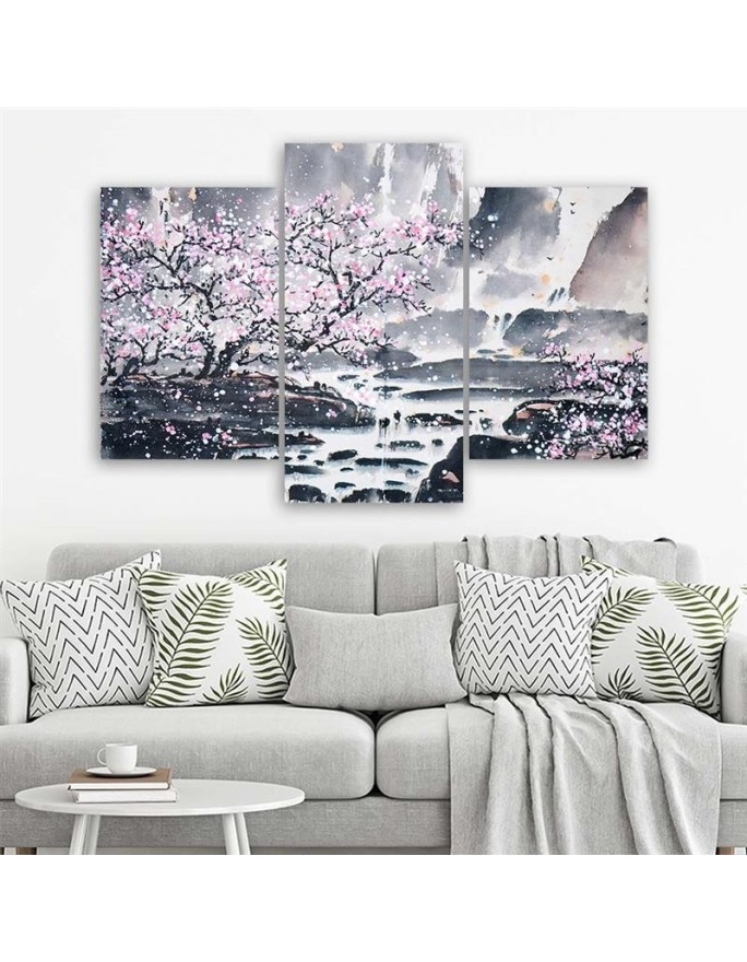 Multipart picture for living room - Japanese watercolour | FEEBY