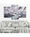 Multipart picture for living room - Japanese watercolour | FEEBY