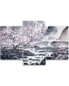 Multipart picture for living room - Japanese watercolour | FEEBY