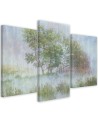 Canvas painting - Trees on a misty meadow landscape | FEEBY