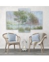 Canvas painting - Trees on a misty meadow landscape | FEEBY