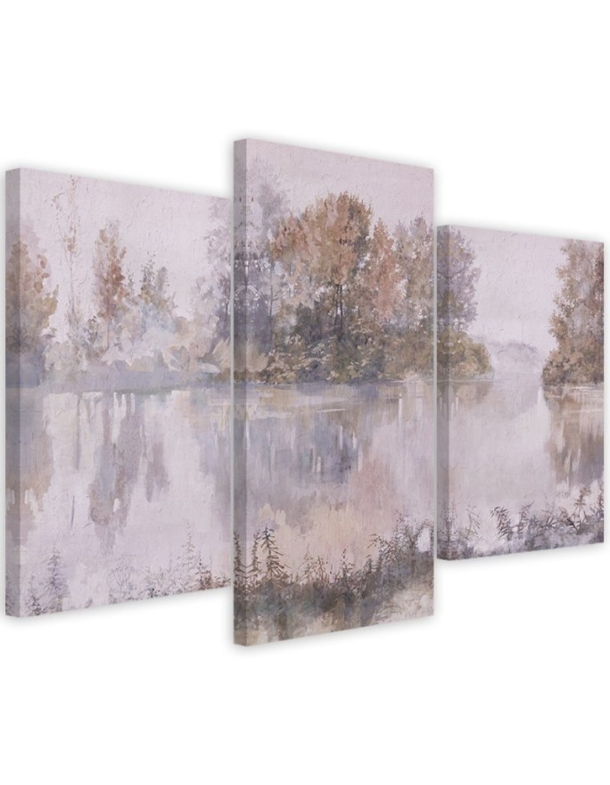 Modern canvas print - Lake view watercolour | FEEBY