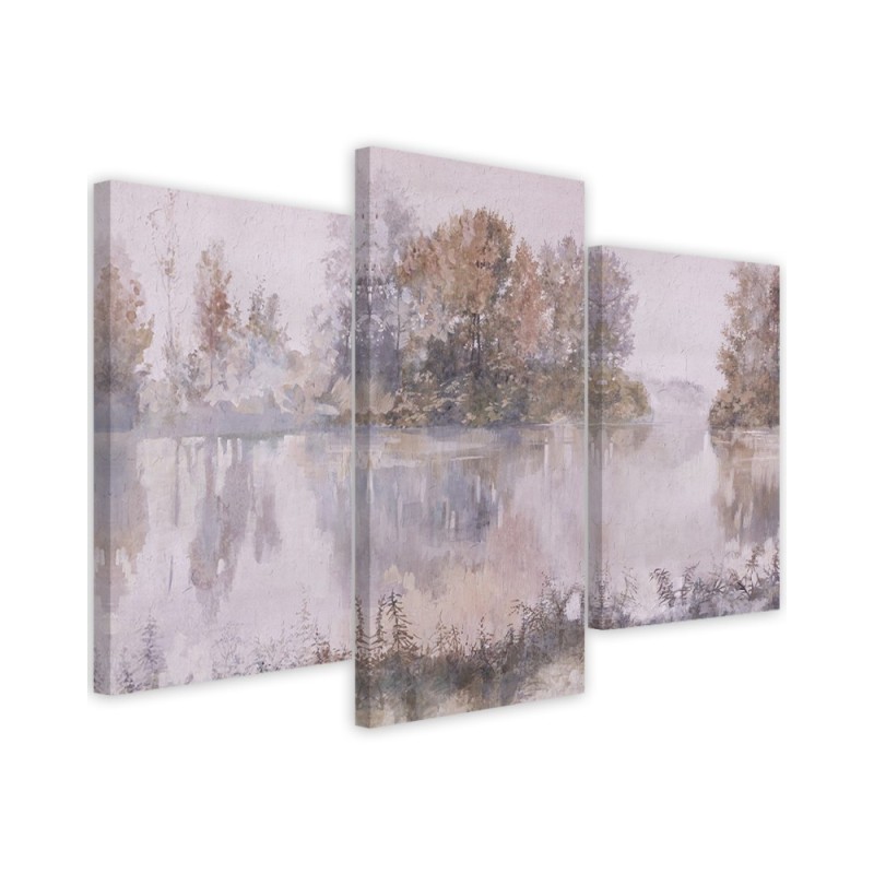 Modern canvas print - Lake view watercolour | FEEBY