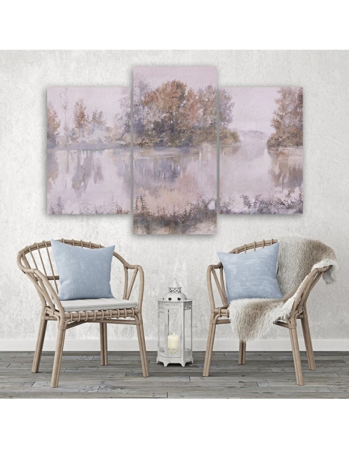 Modern canvas print - Lake view watercolour | FEEBY