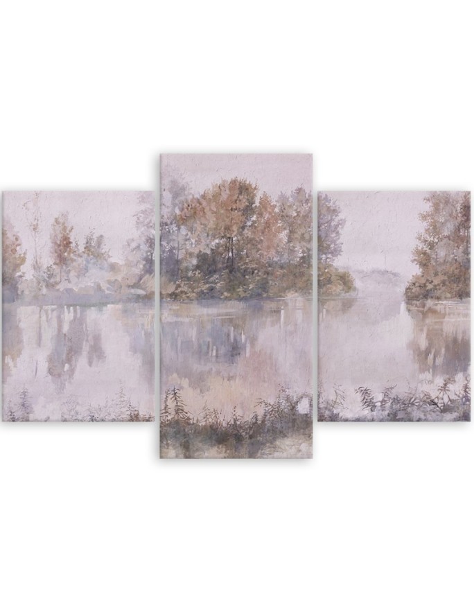 Modern canvas print - Lake view watercolour | FEEBY