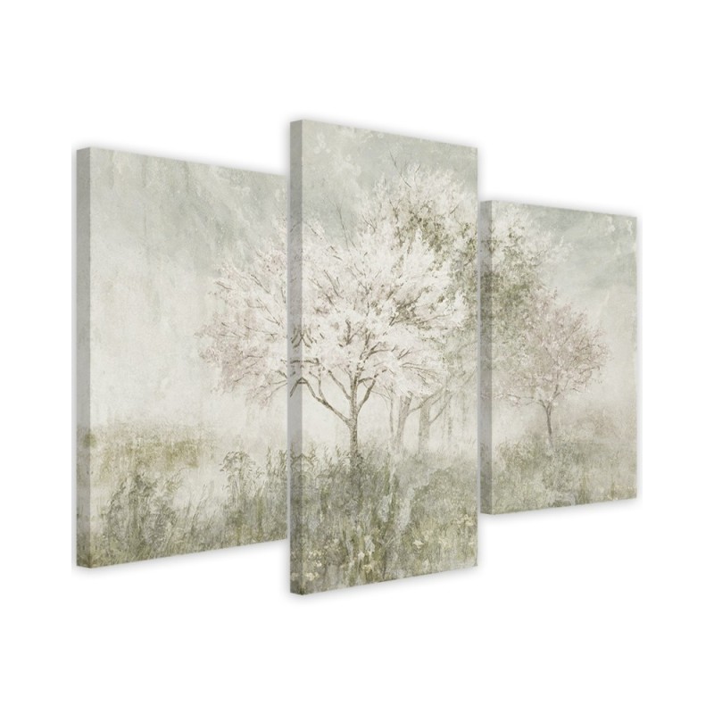 Canvas print - Landscape of a tree in a meadow in beige | FEEBY