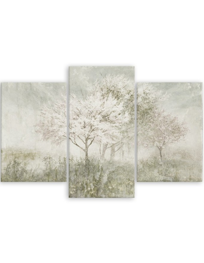 Canvas print - Landscape of a tree in a meadow in beige | FEEBY