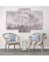 Canvas print for living room - Tree in a meadow in shades of purple | FEEBY