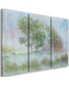 Canvas print for living room - Trees on a misty meadow watercolour | FEEBY