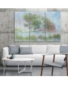 Canvas print for living room - Trees on a misty meadow watercolour | FEEBY
