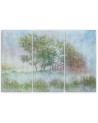 Canvas print for living room - Trees on a misty meadow watercolour | FEEBY