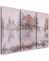 Canvas print for living room pentaptic - Lake view watercolour | FEEBY