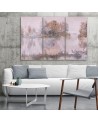 Canvas print for living room pentaptic - Lake view watercolour | FEEBY