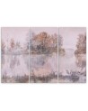 Canvas print for living room pentaptic - Lake view watercolour | FEEBY