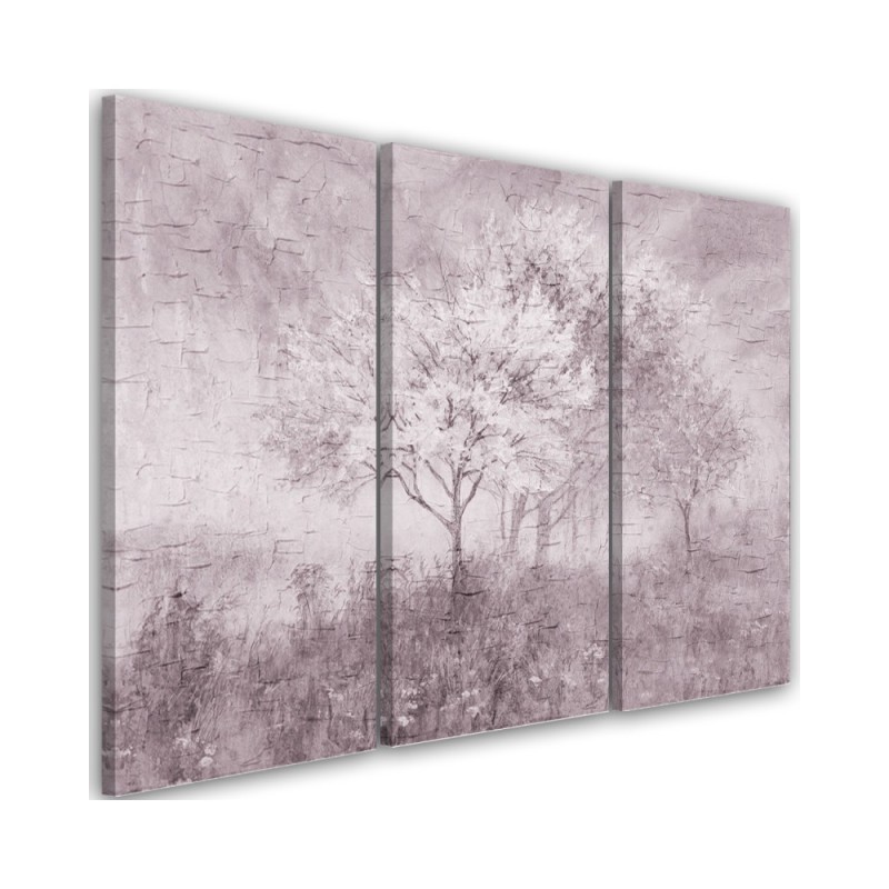 5-piece painting - Flowering tree in a meadow vintage | FEEBY