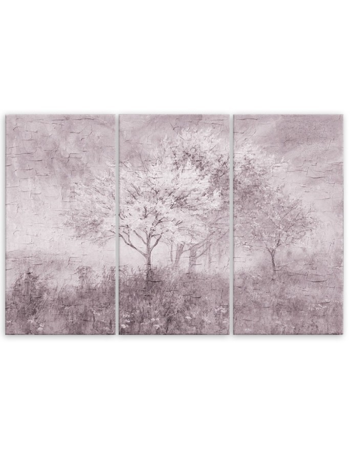 5-piece painting - Flowering tree in a meadow vintage | FEEBY