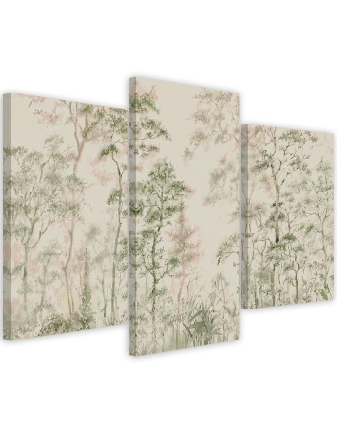 Canvas painting for living room - Forest of trees nature beige | FEEBY
