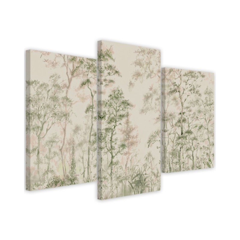 Canvas painting for living room - Forest of trees nature beige | FEEBY