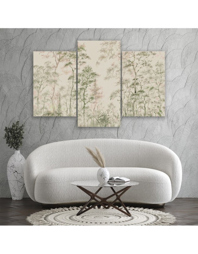 Canvas painting for living room - Forest of trees nature beige | FEEBY