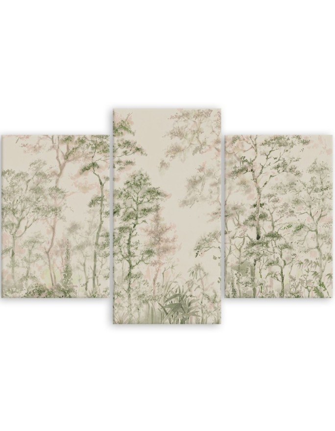 Canvas painting for living room - Forest of trees nature beige | FEEBY