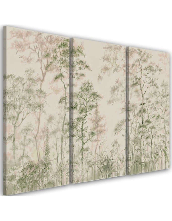 Canvas print - Forest of trees nature beige | FEEBY