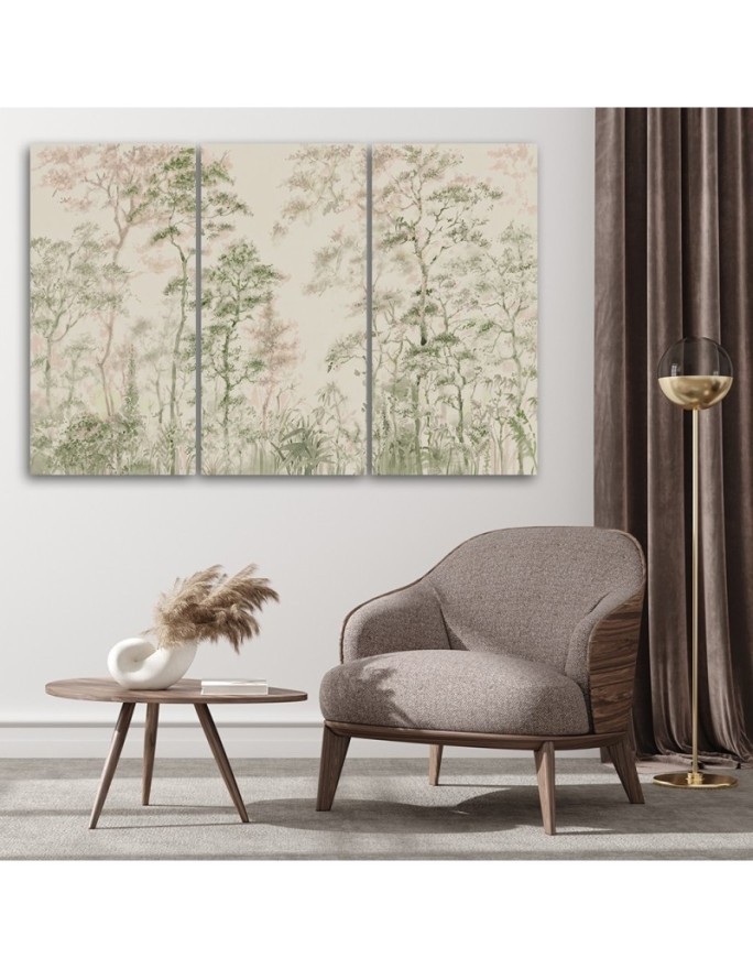 Canvas print - Forest of trees nature beige | FEEBY