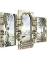 Modern pentaptic painting - Columns and arches with ivy | FEEBY