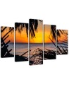 Sea at sunset - 5 part canvas painting | FEEBY