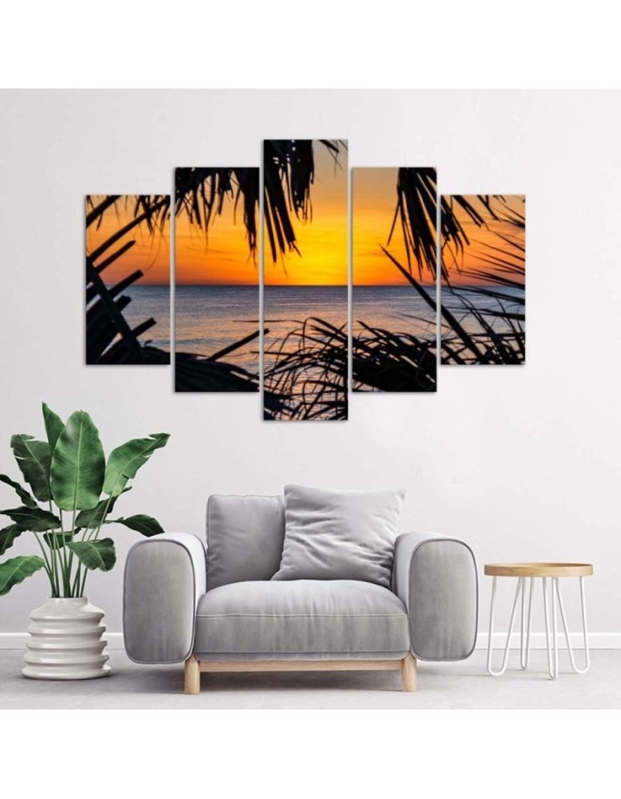 Sea at sunset - 5 part canvas painting | FEEBY