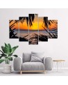 Sea at sunset - 5 part canvas painting | FEEBY