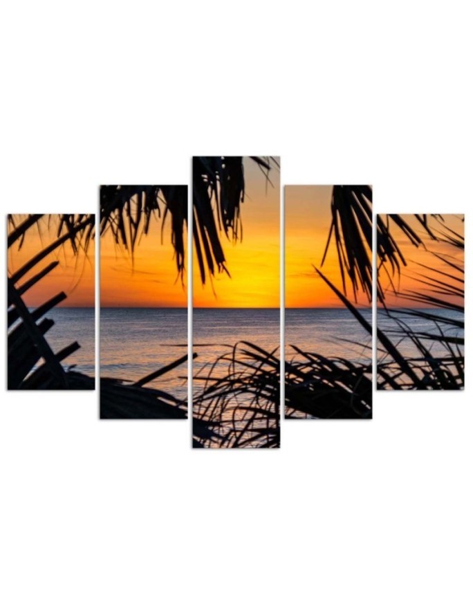 Sea at sunset - 5 part canvas painting | FEEBY