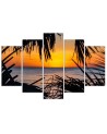 Sea at sunset - 5 part canvas painting | FEEBY