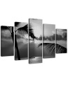 Sea of palm trees black and white view - Modern canvas painting | FEEBY