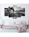 Sea of palm trees black and white view - Modern canvas painting | FEEBY