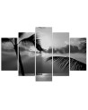 Sea of palm trees black and white view - Modern canvas painting | FEEBY