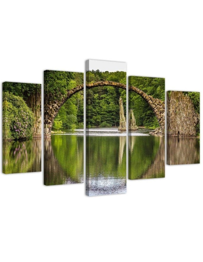Arched bridge over the lake - Canvas print modern | FEEBY