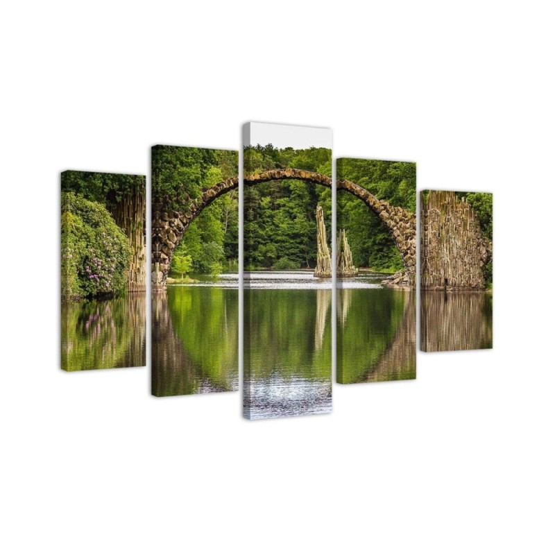 Arched bridge over the lake - Canvas print modern | FEEBY