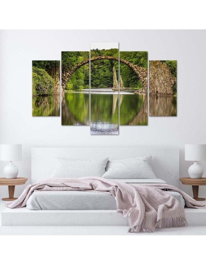 Arched bridge over the lake - Canvas print modern | FEEBY