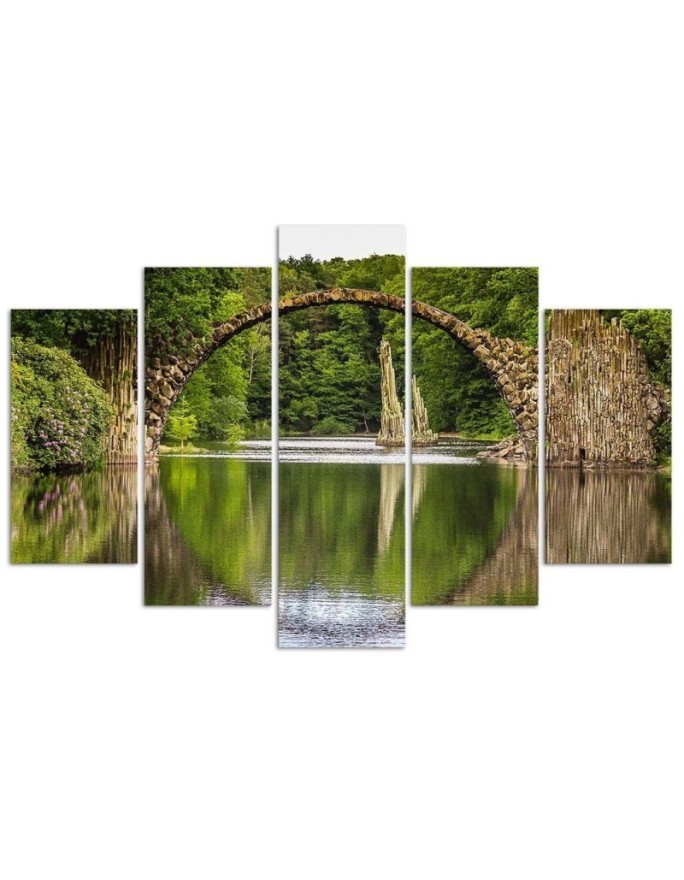 Arched bridge over the lake - Canvas print modern | FEEBY