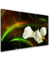 Calla lily white flowers - Living room triptych painting | FEEBY
