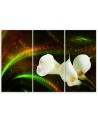Calla lily white flowers - Living room triptych painting | FEEBY